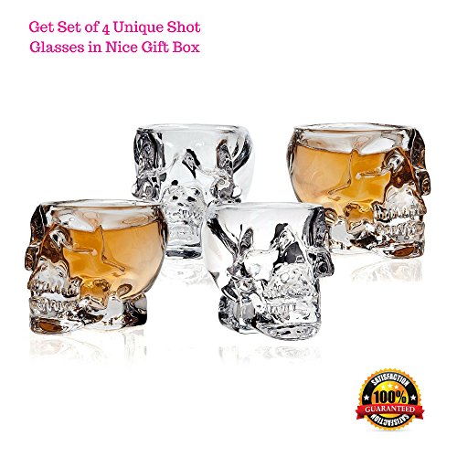 Crystal Skull Shot Glasses Double Wall Glass Cup, Funny Crystal Drinking  Cup, Whiskey Glasses, Cool Beer Cup For Wine Cocktail Vodka,set Of 4